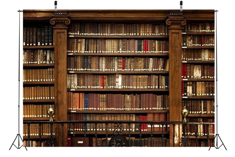 BELECO 9x6ft Fabric Vintage Wooden Bookshelf Backdrop Library Books Antique Book Racks Old Library Phtography Backdrop for Party Decor Birthday YouTube Videos School Photoshoot Photo Background Props - Image 4